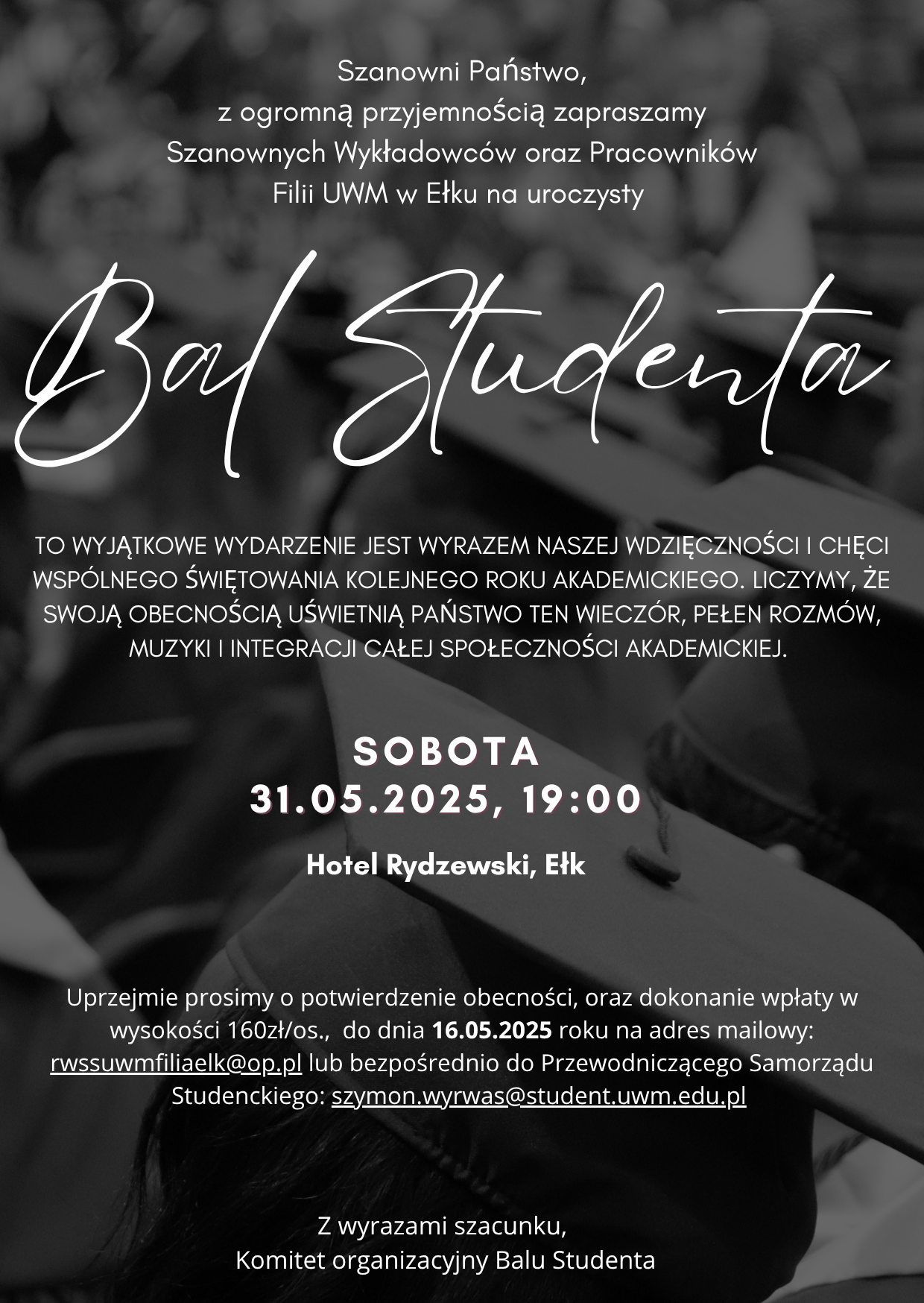 Zaproszenie na Bal Studenta Zaproszenie na Bal Studenta